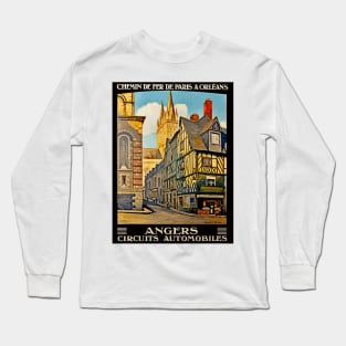 Angers France - Vintage French Travel Poster Design Long Sleeve T-Shirt